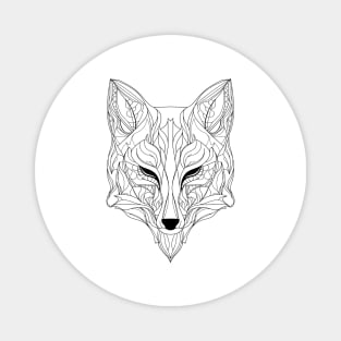 Abstract Fox Essence: Intricate Line Art Interpretation Magnet